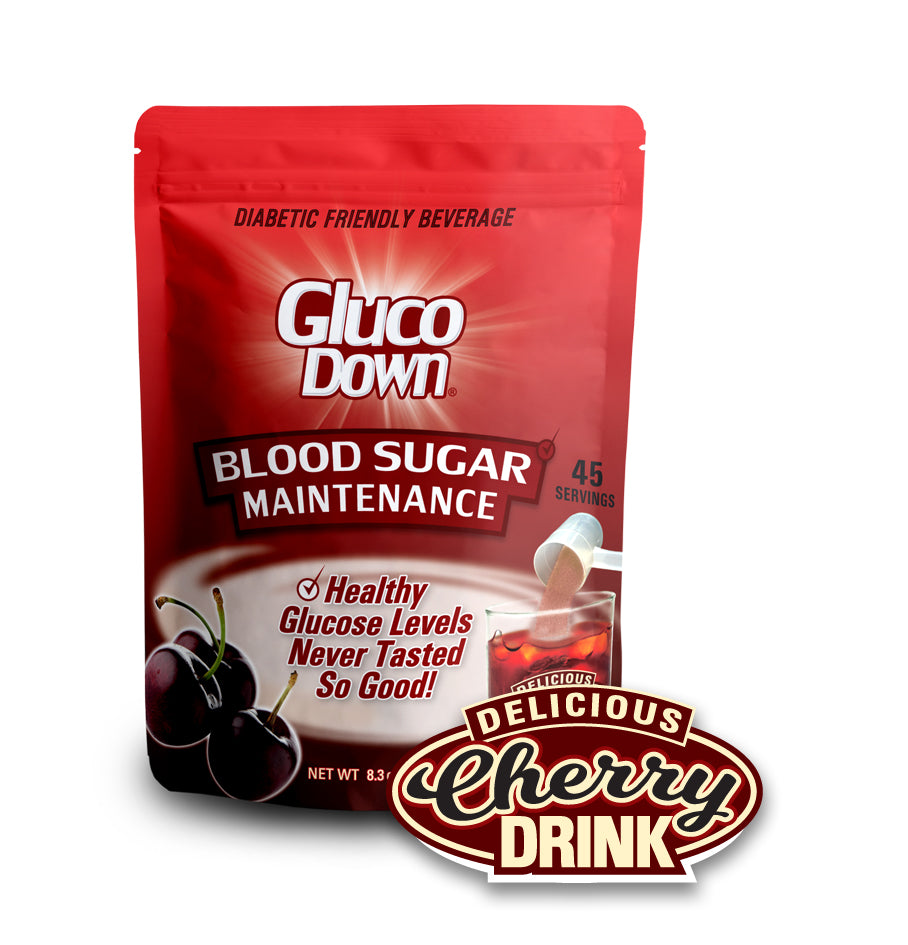 GLUCODOWN® Diabetic Friendly Beverage, Maintain Healthy Blood Sugar, Delicious Cherry (45-Servings)