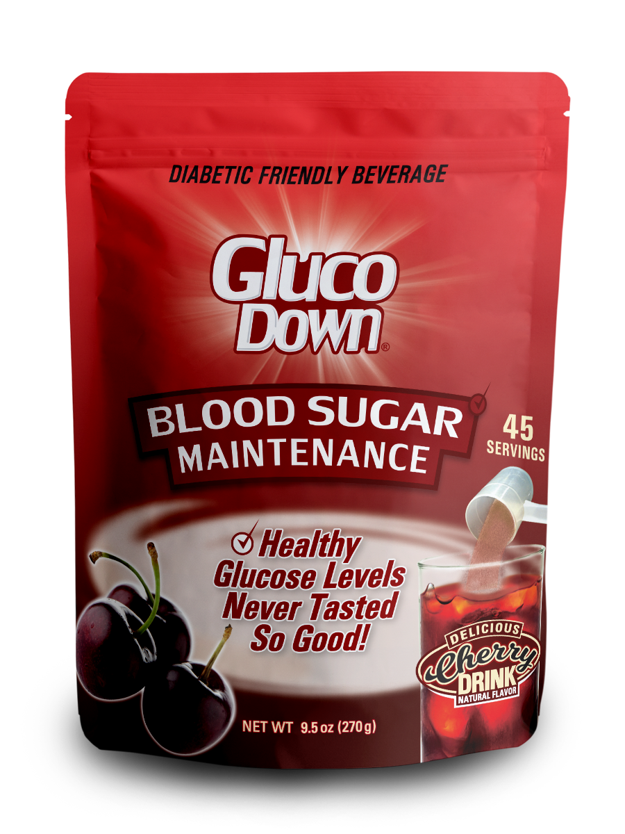 GLUCODOWN® Diabetic Friendly Beverage, Maintain Healthy Blood Sugar, Delicious Cherry (45-Servings)