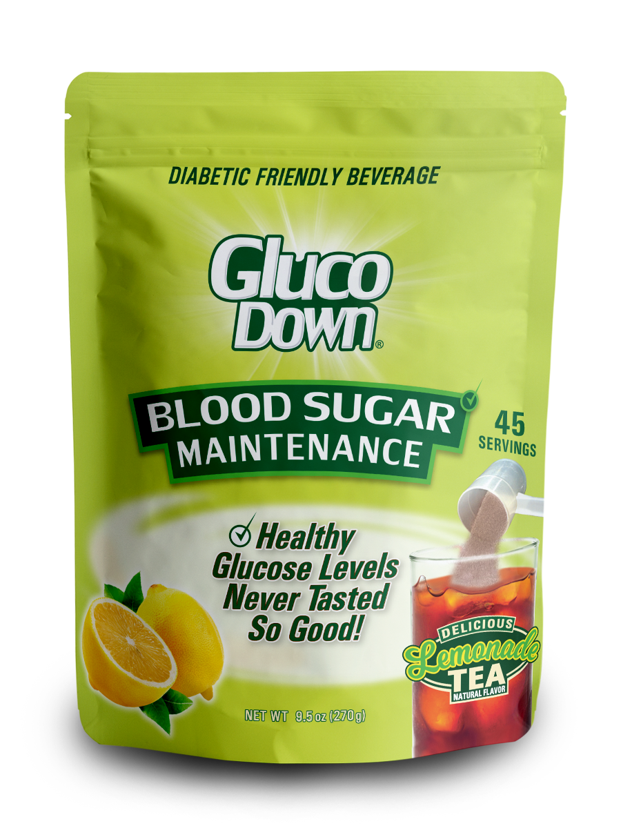 GLUCODOWN® Diabetic Friendly Beverage, Maintain Healthy Blood Sugar, Delicious Lemon Tea (45-Servings)